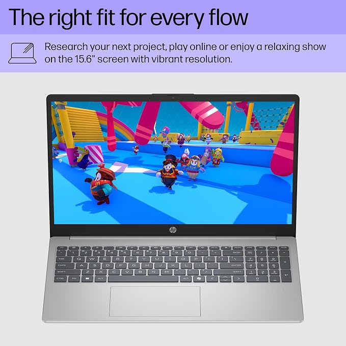 HP 15.6 inch Laptop, FHD Display, AMD Ryzen 7 5825U, 8 GB RAM, 512 GB SSD, AMD Radeon Graphics, Windows 11 Home, Natural Silver, 15-fc0502nr
