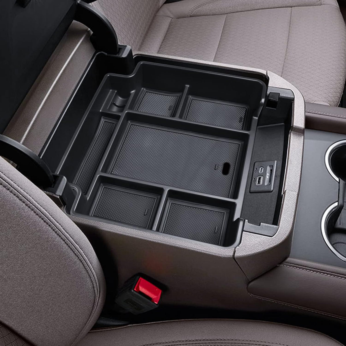 Full Center Console Organizer Tray for 2021-2026 Chevy Tahoe/Suburban, Red