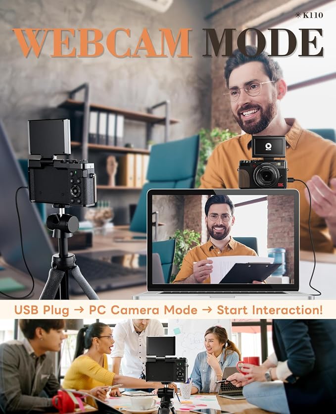 True 5K 64MP Digital Camera for Photography, Autofocus 18X Zoom, Comes