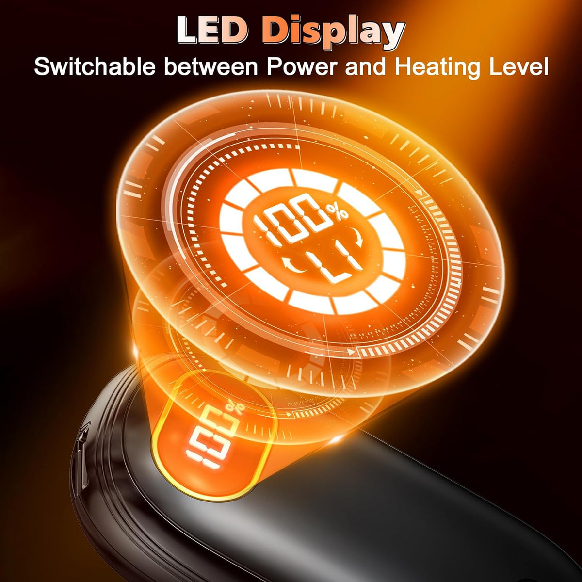 Skiennix Hand Warmers Rechargeable - Dual-Sided Heating for 15 Hours | LED Display & Flashlight, Perfect for Hunting & Gifts