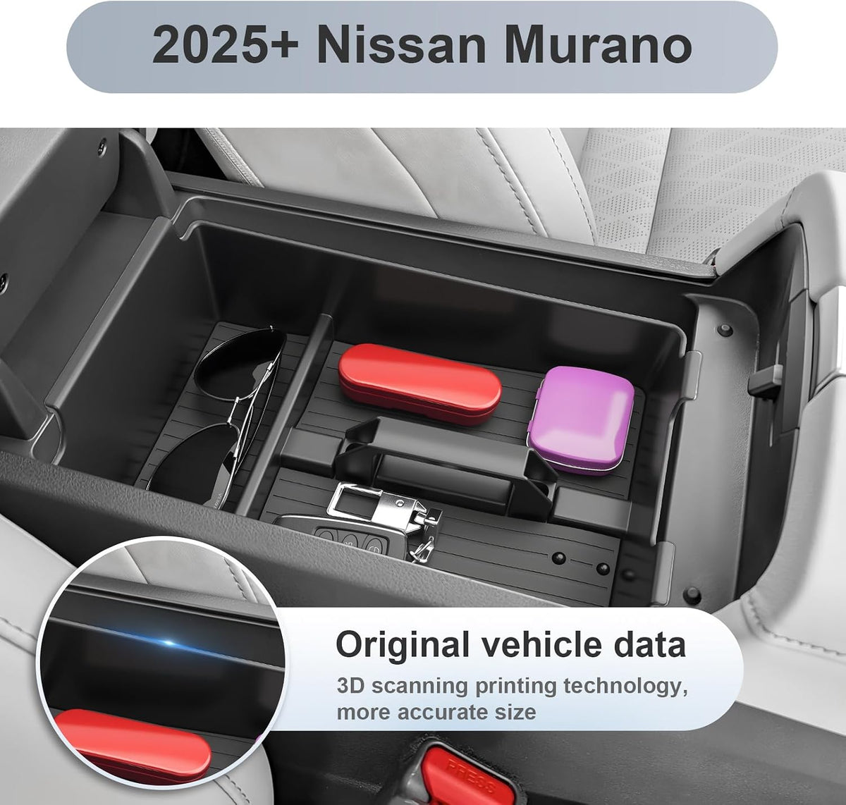 SKTU 4-Pack for 2025 2026 2027 Nissan Murano Center Console Organizer