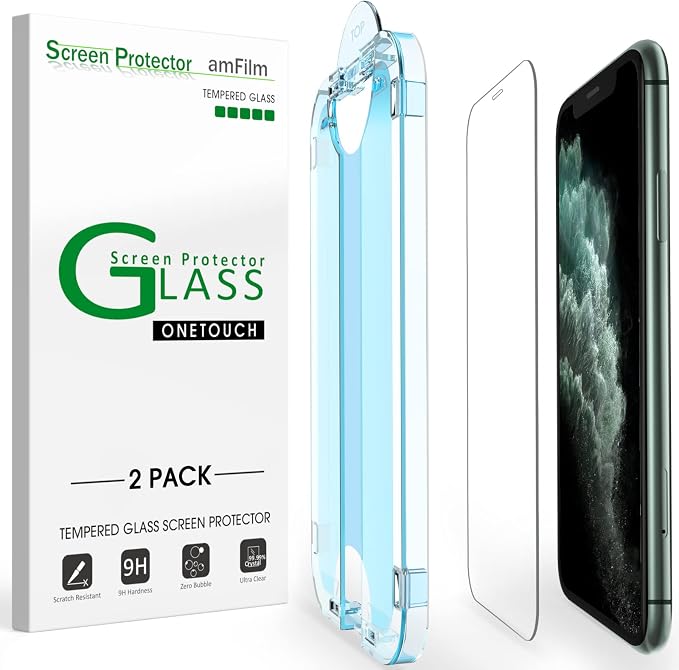 amFilm 2 Pack OneTouch Glass Screen Protector