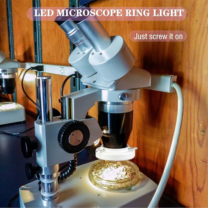 TreochtFUN Microscope 144 Led Ring Light Adjustable Illuminator, Microscope
