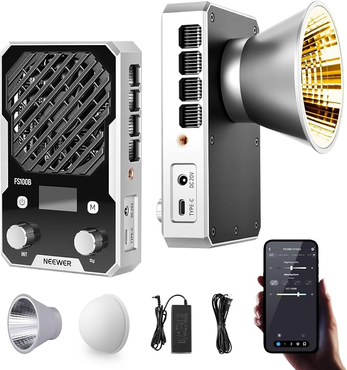 NEEWER 100W Ultra Compact LED Video Light APP/Panel Control, Pocket Size Bi