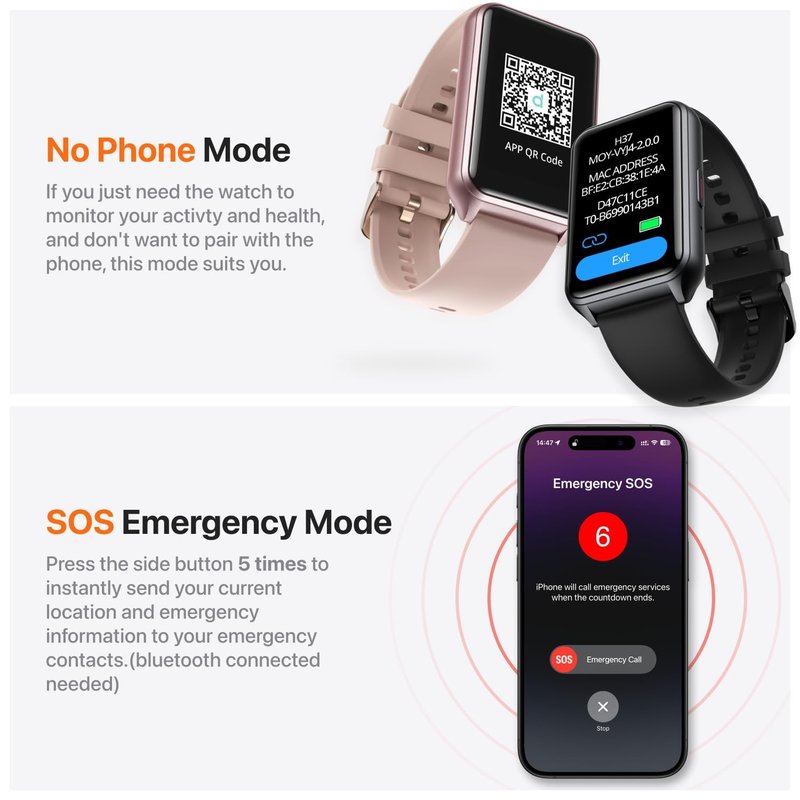 SGJIK Smart Watch Fitness Tracker with Make Call 24/7 Heart Rate Blood Pressure Sleep Monitor, 100+ Sports Modes, Calorie Step Counter for Walking, IP68 Waterproof, Smart Watches for Men Women