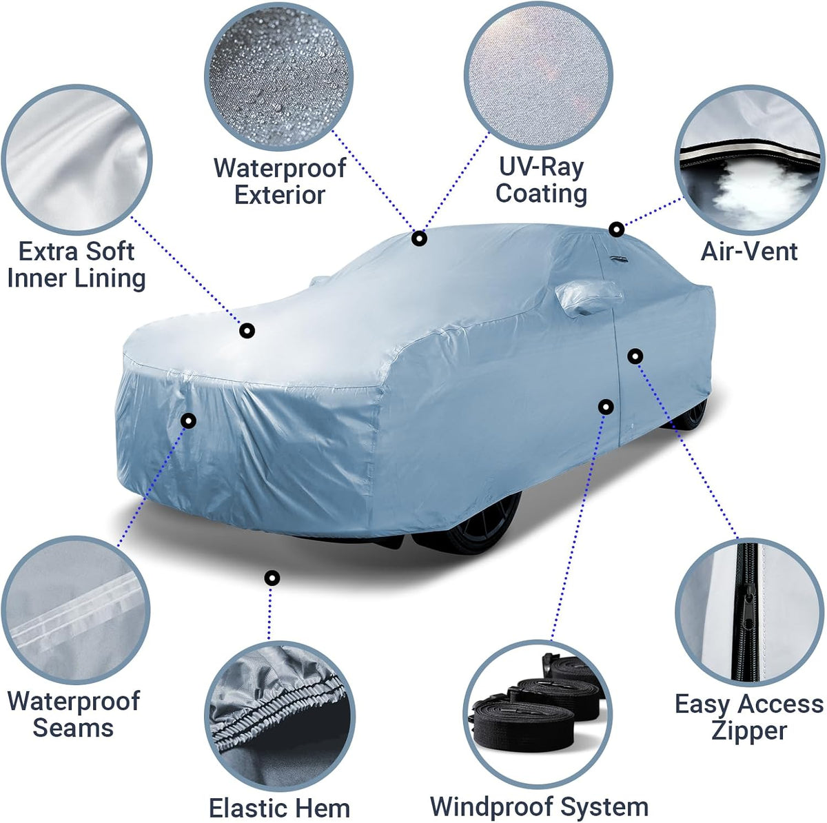 iCarCover Custom Car Cover Compatible with Camaro 1982-1992, Waterproof All-Weather Rain Snow UV Sun Protector Full Exterior Indoor Outdoor Car Covers, 1-Tone (Solid Gray)