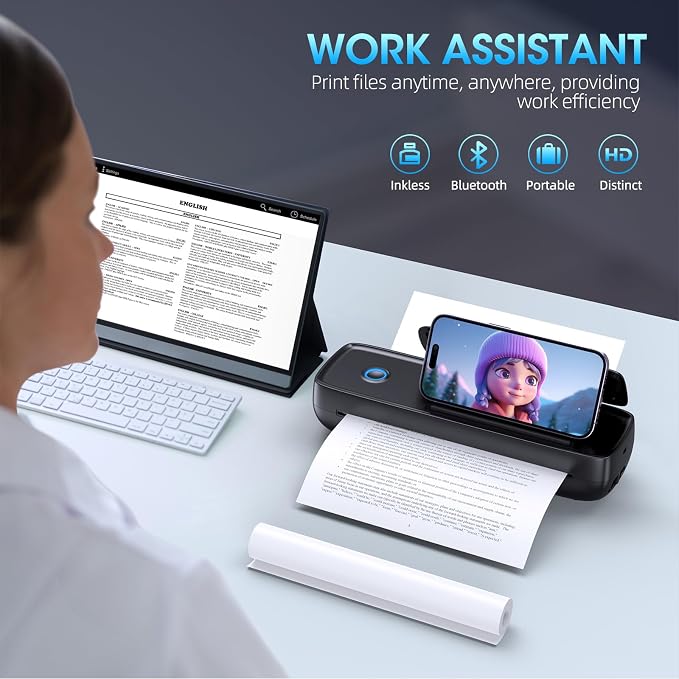 Inkless Portable Printer Wireless