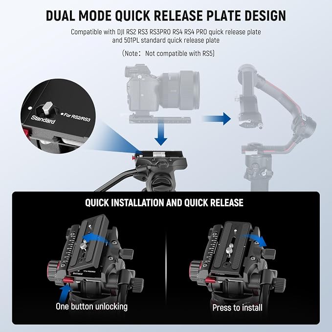 NEEWER 78" Video Camera Tripod Carbon Fiber