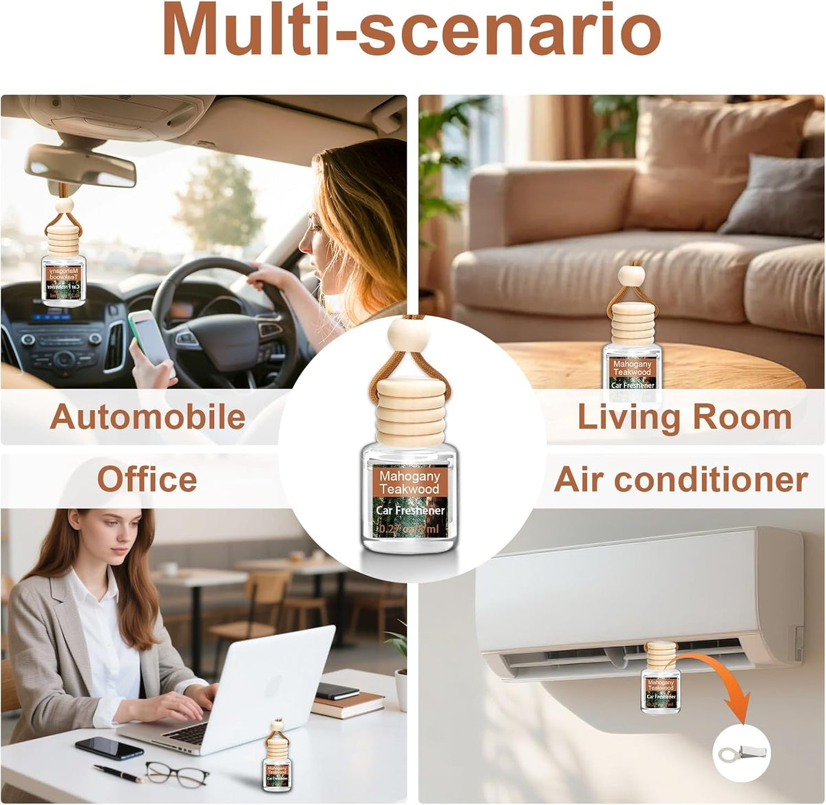 Air Freshener Diffuser, Hanging Air Fragrance Essential Oil Diffuser, Car Scents Accessories Cute Car Interior Decor,Car Air Fresheners for Women & Men Gift Cologne Aromatherapy Oil (Black ice B)