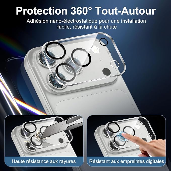 NEW'C 3x Screen Protector for iPhone 17 Pro+ 3x Camera Lens Protector, Sensor