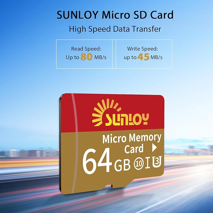 PSP Memory Stick Adapter with 64GB Micro SD Card, Micro SD/SDHC/SDXC to Memory