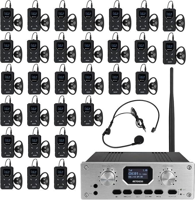 Retekess TT119 Assistive Listening Devices, Church Translation System,