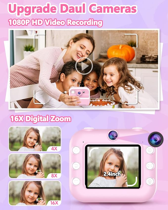 Kids Camera Instant Print, Christmas Birthday Gifts