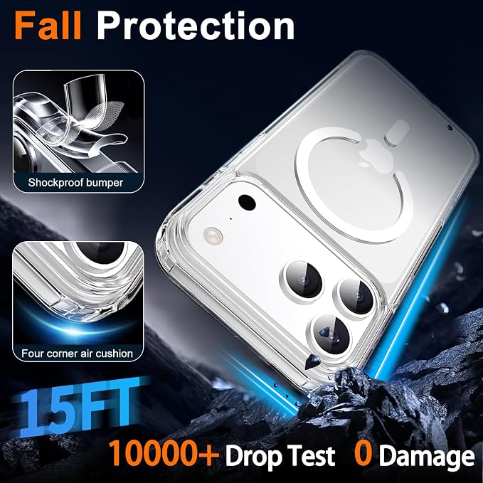 for iPhone 17 Pro Max Case Clear, Magnetic iPhone 17ProMax Case