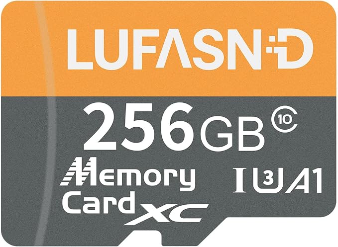 256GB Micro SD Card with Adapter, High Speed U3 C10 V30 SDXC Memory Card Up to