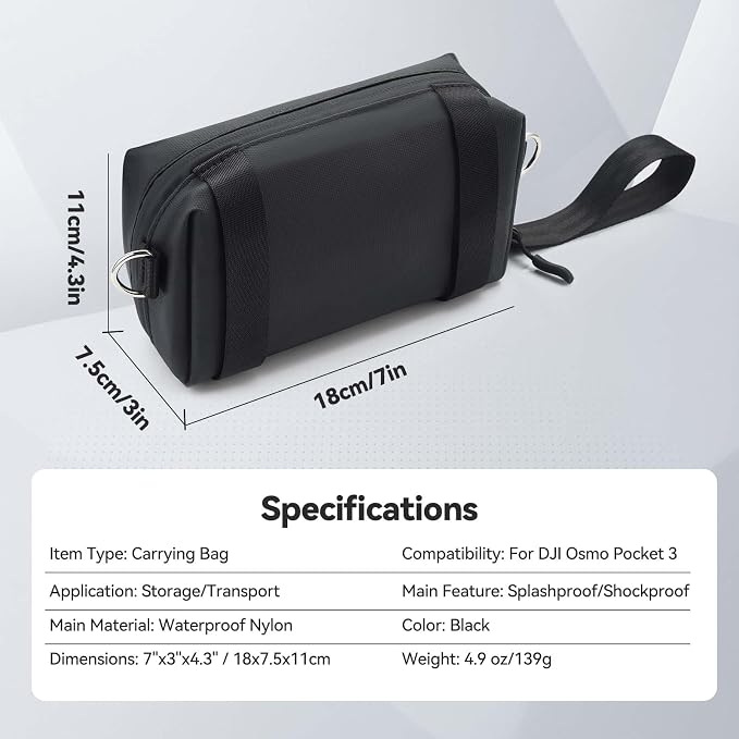 UTEBIT Carrying Bag for DJI Osmo Pocket 3, Portable Storage Carry Case Large