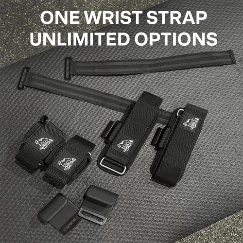 Gorilla Grips wrist wraps for weightlifting men with weight lifting hooks, wrist straps for men and women combining deadlift straps, pull up grips and modular attachments.