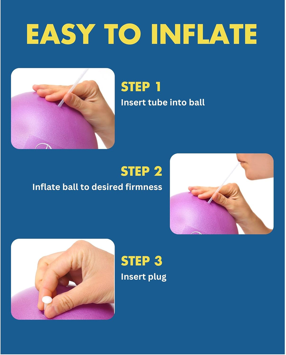 ProBody Pilates Ball 9 Inch - Small Exercise Ball for Core Stability, Yoga, & Physical Therapy