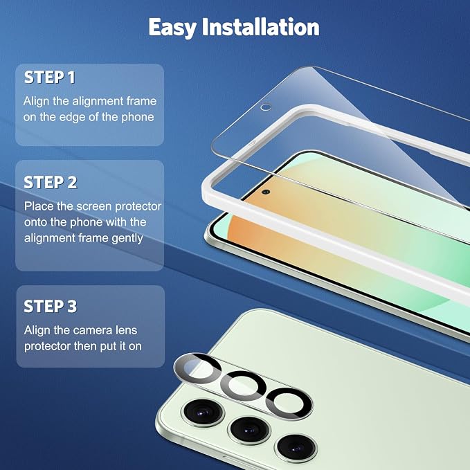 OMOTON 3+2 Pack Screen Protector and Camera Lens Protector