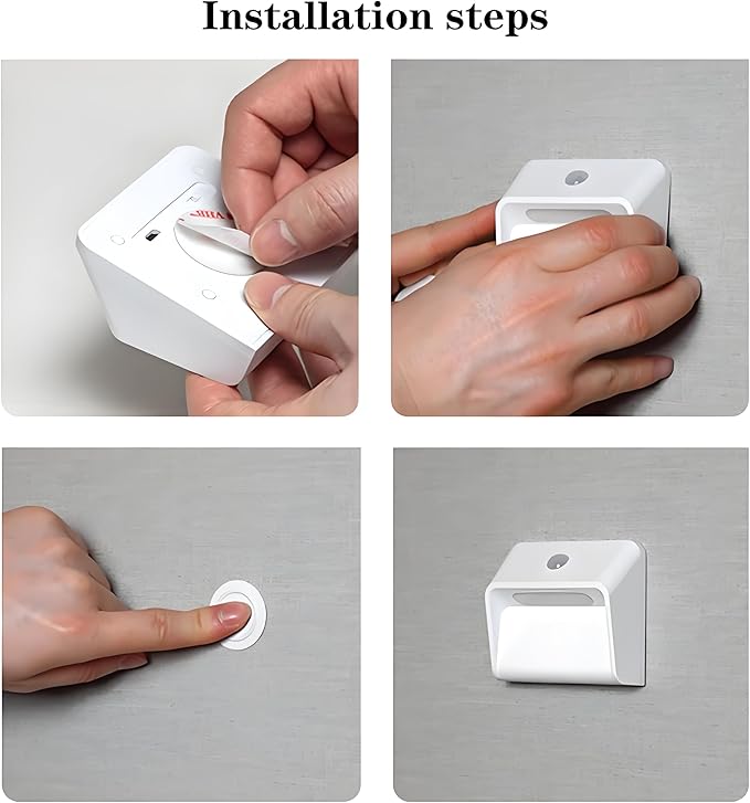 Rechargeable Motion Sensor Night Light - 2200mAh Battery Stair Lights Indoor, 3000K, Linkage Mode, for Bedroom Hallway Bathroom Wall - 3 Brightness Levels