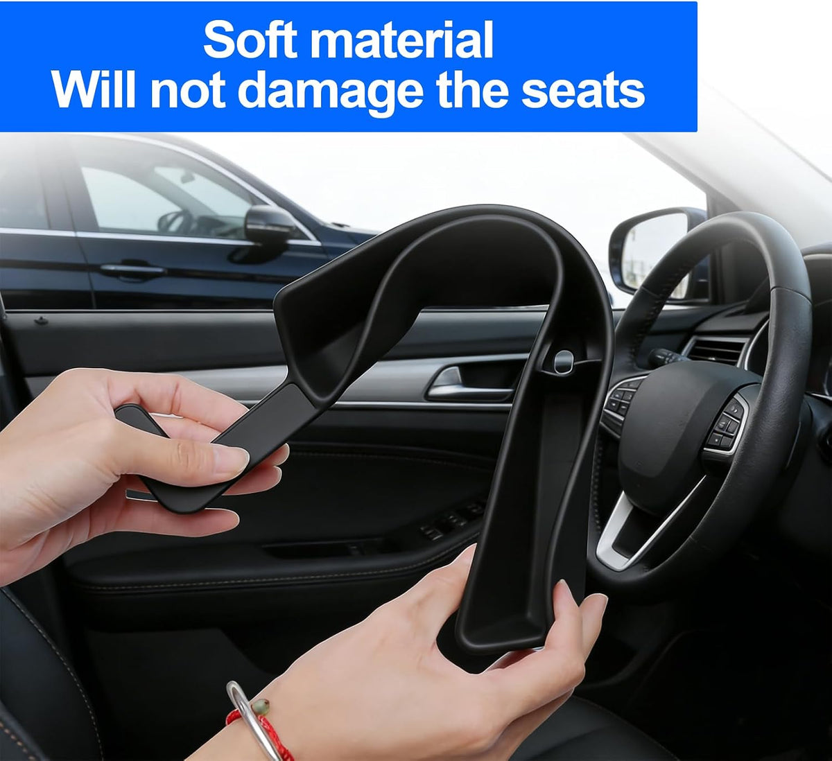 Car Seat Gap Filler, 2 Pack, Universal Car Seat Organizer（Black）