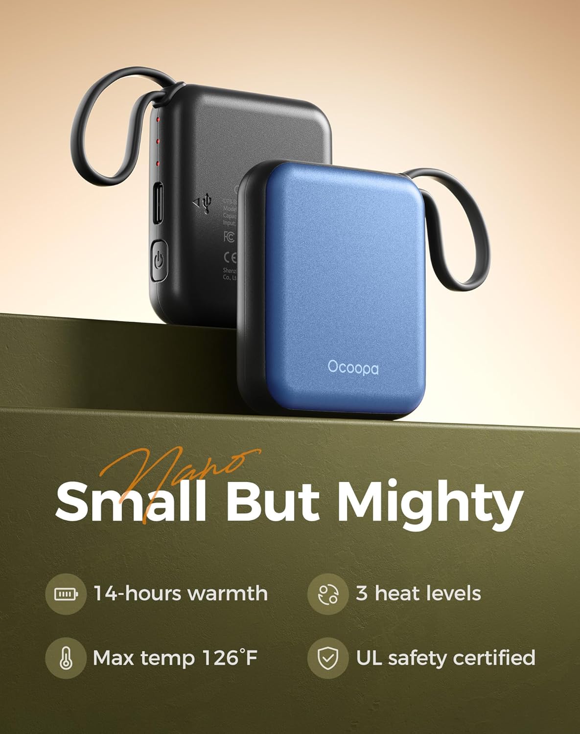 OCOOPA Rechargeable Hand Warmers - Smart Temperature Control, 7-Hour Battery Life, Compact & Portable for Travel