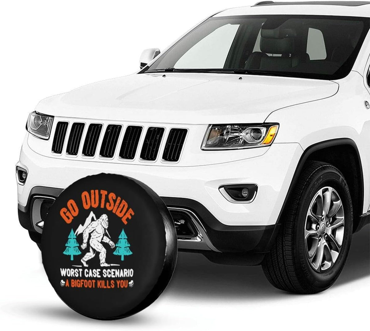 Go Outside Bigfoot Spare Tire Cover Universal Fit Wheel Protector for 15 inch Tires, Heavy-Duty Exterior Guard for RV, SUV, Truck, Travel Trailer and Camper