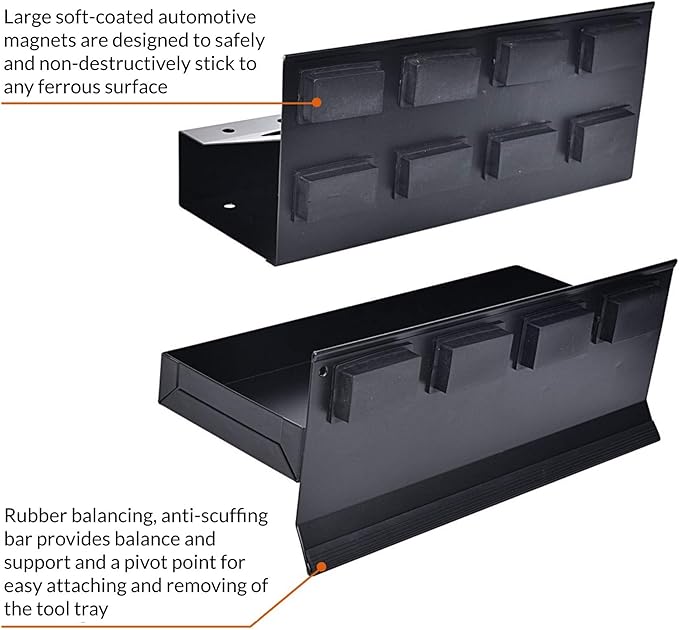 A A IN Magnetic Toolbox Tray Set, Tool Box holder Accessories for Tool Organizer,Garage Storage, 2 Trays, Can Caddy, Paper Towel & Screwdriver Holder (A049)