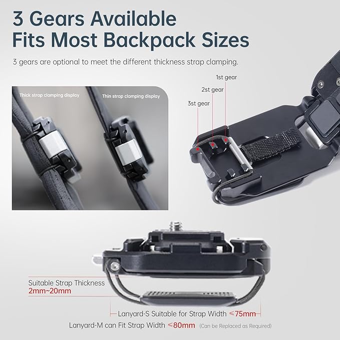 ULANZI F38 Camera Backpack Strap Base Mount Clip Quick Release