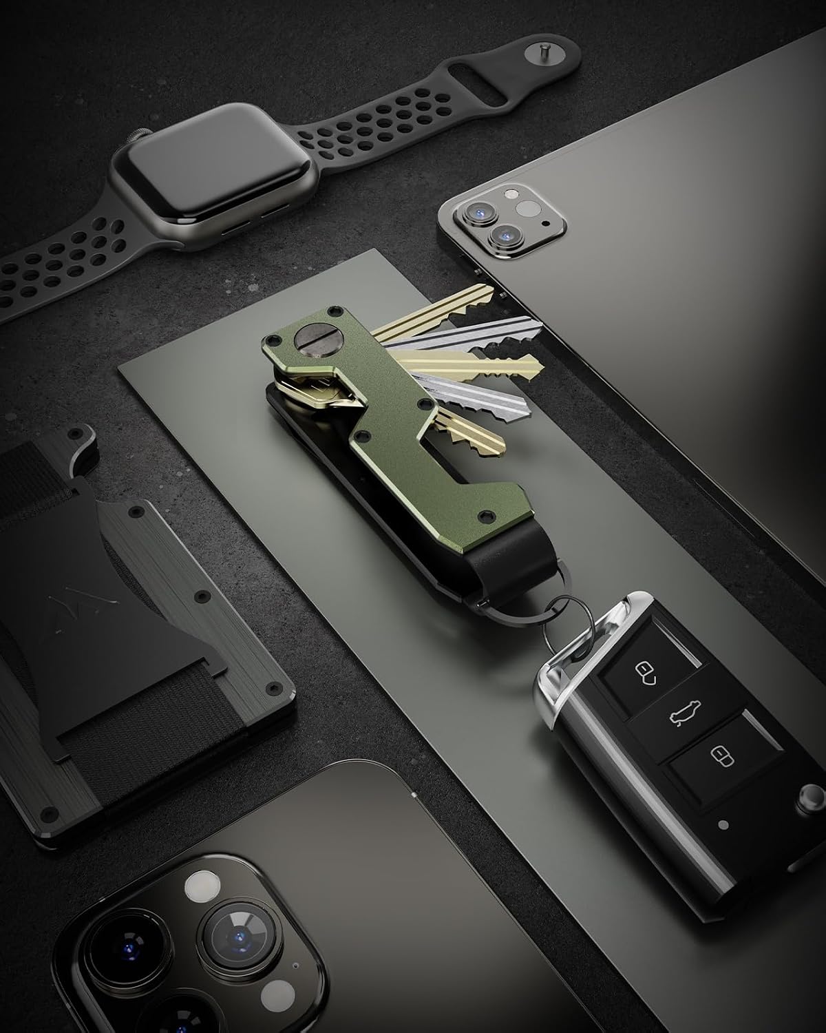 Key Organizer Compact Key Holder Metal Key Chain Minimalist key case key holder for keychain Secures 1-5 Keys