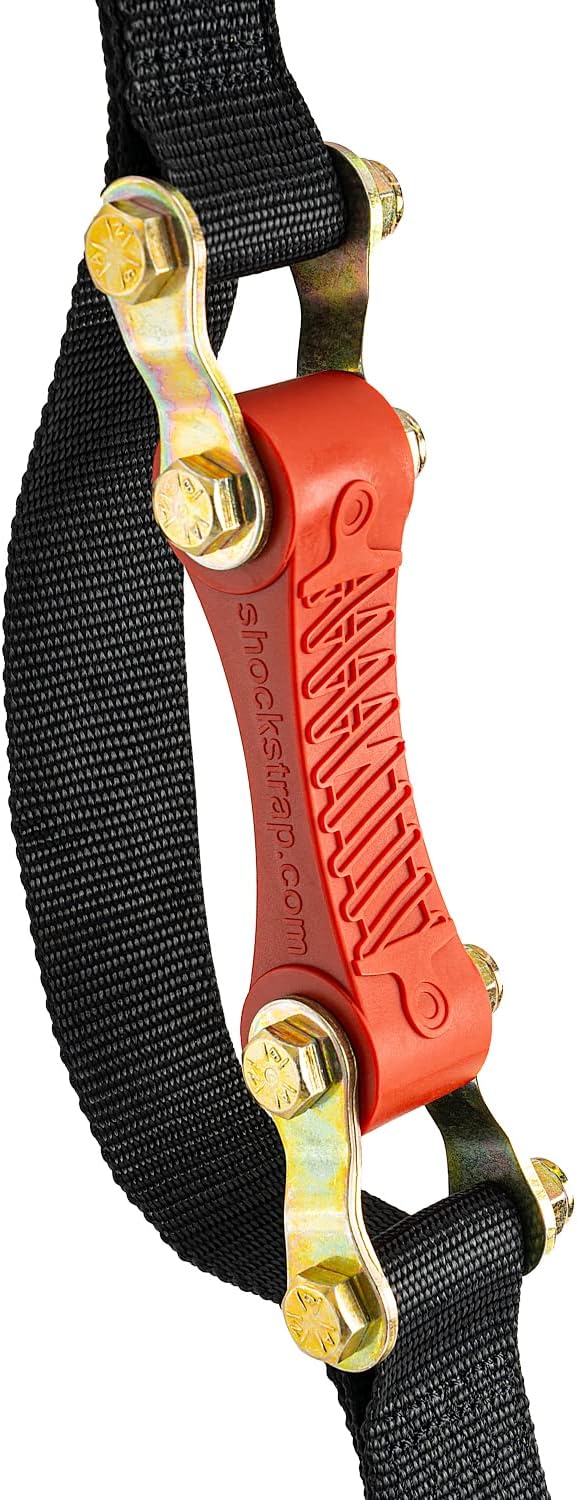 SHOCKSTRAP Ratchet Strap, 7’ x 1.5" Shock Absorbing Heavy Duty Tie Downs for Cargo, 1,000 LB WLL / 3,000 LB Break Strength, 2-Pack