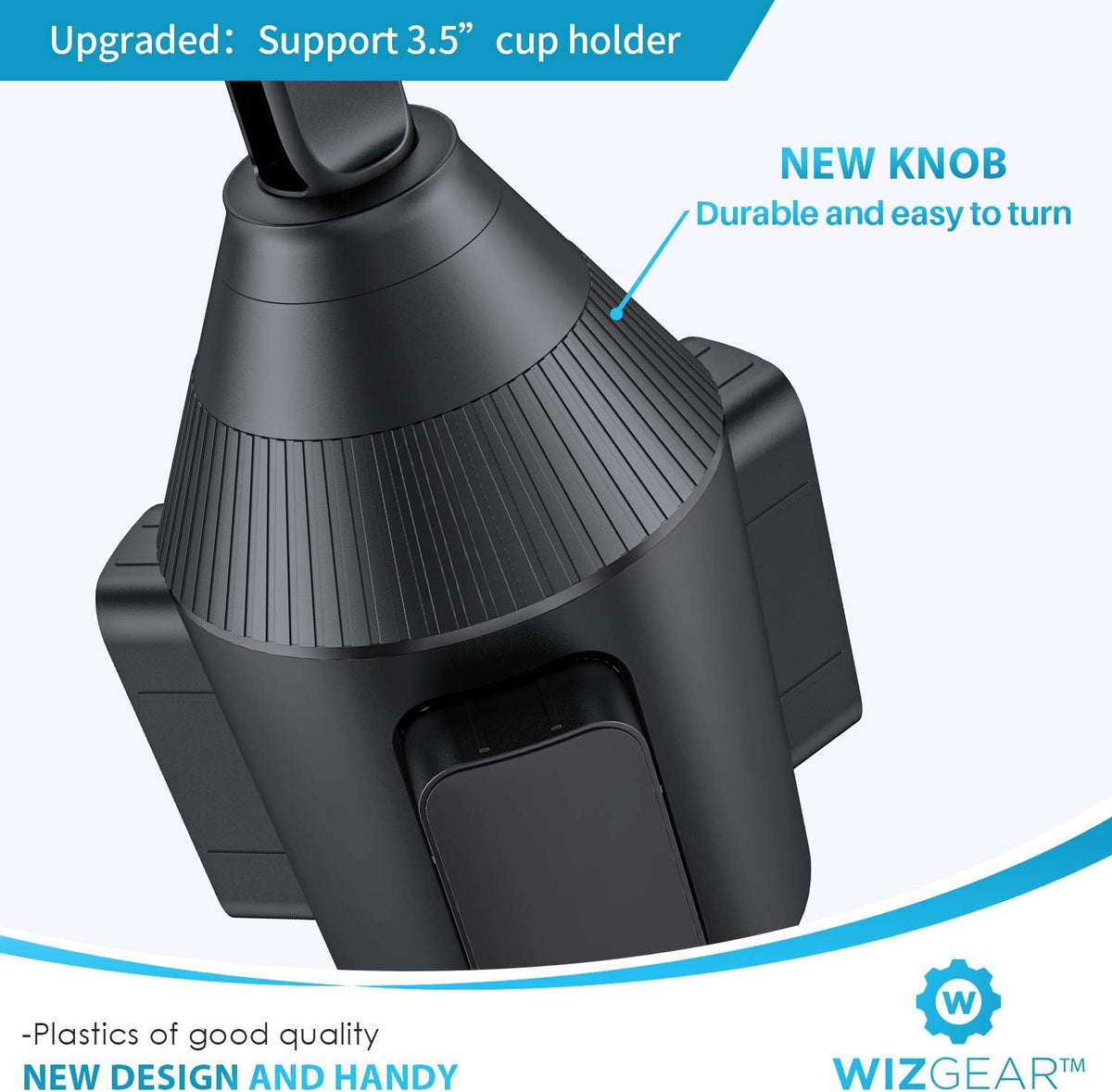 Cup Holder Phone Mount with Adjustable Neck, Cellphone Holder for Car, Upgraded Cup Phone Holder for Car, Compatible with iPhone, Samsung, Google, Expandable Side Arm, Sturdy Base
