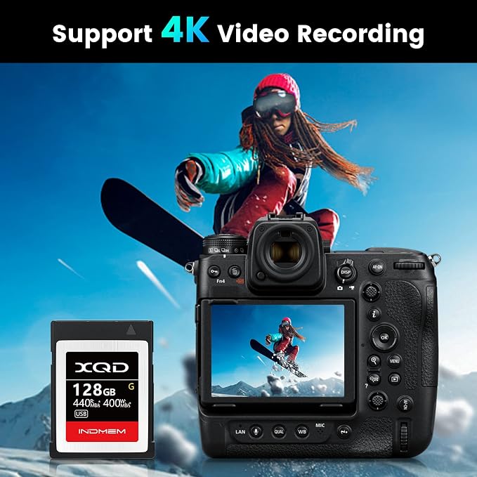 INDMEM XQD 128GB Memory Cards, 5X Tough MLC XQD Flash Memory Cards High Speed G