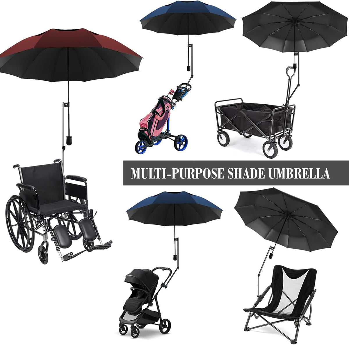 Patio Umbrellas | UPF 50+ 360° Adjustable Shade Umbrella - Versatile Beach & Outdoor Use