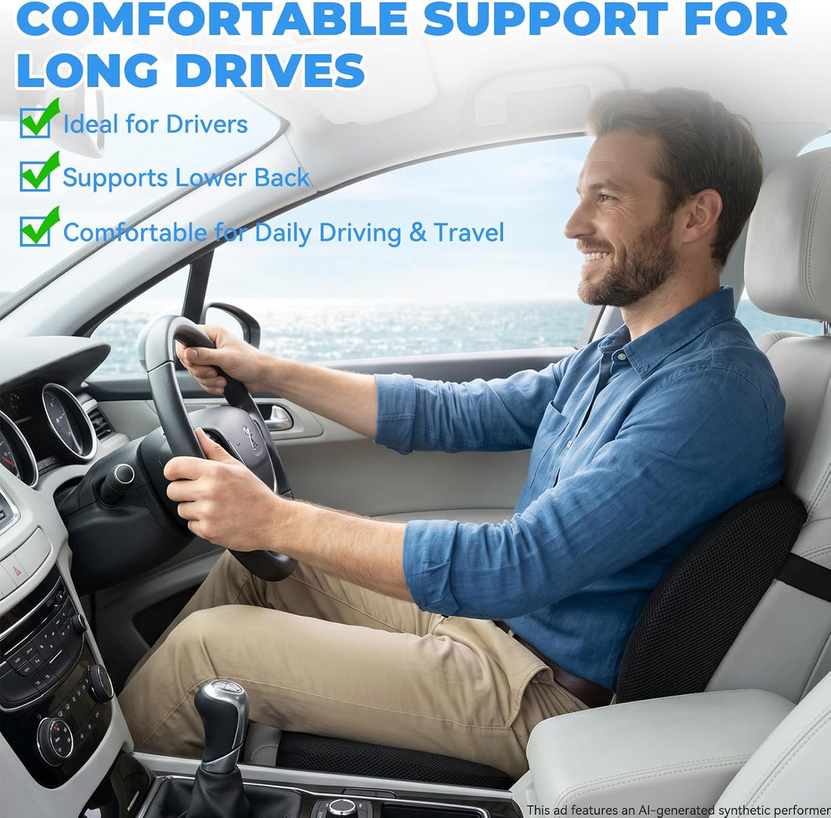 Car Seat Cushion,Memory Foam Office Chair Lumbar Support Pillow