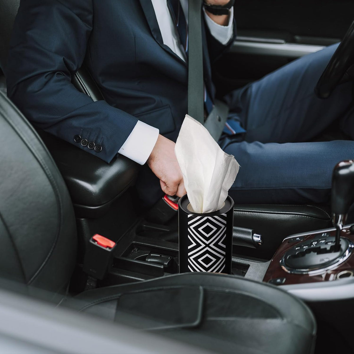 Eaasty 8 Pack Cylinder Car Tissue Holder, 3 Ply Napkin,Dot and Geometric
