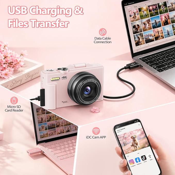 4K Digital Camera for Photography, 64MP Vlogging Camera for YouTube