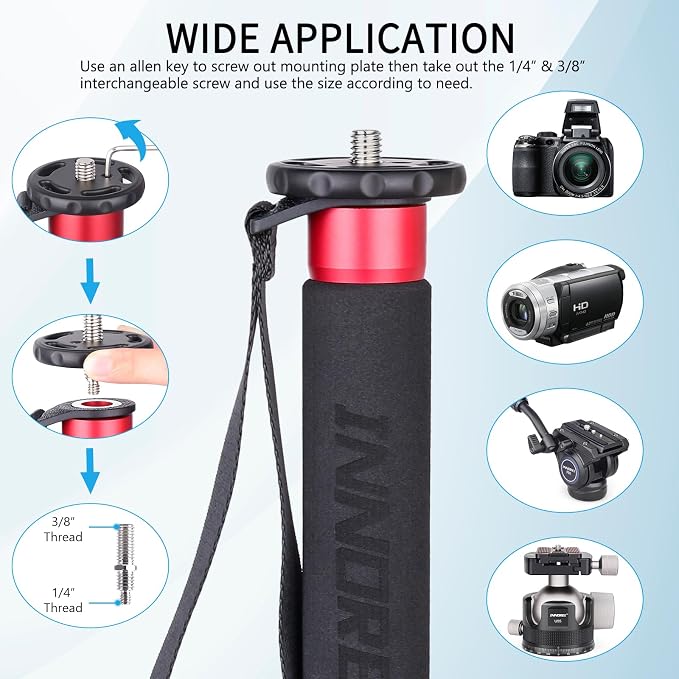 Camera Monopod INNOREL VM80C Carbon Fiber Portable Compact Lightweight Travel