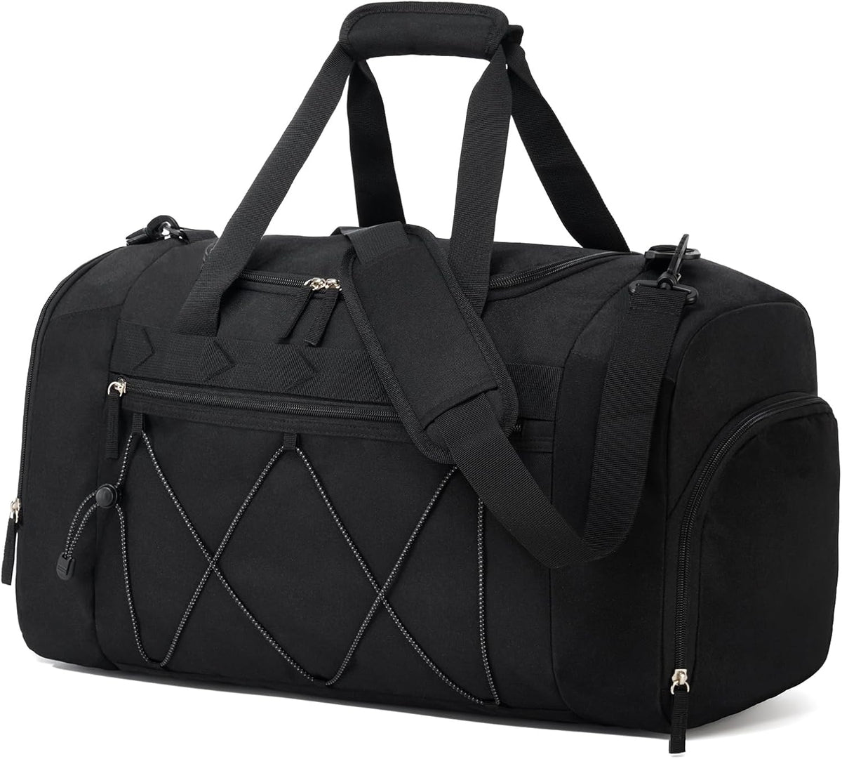 Vorspack Gym Bag - 21-Inch Water-Resistant Duffle with Shoe Compartment | Black Travel & Sports Bag