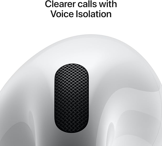 Apple AirPods 4 Wireless Earbuds, Bluetooth Headphones, Personalized Spatial Audio, Sweat and Water Resistant, USB-C Charging Case, H2 Chip, Up to 30 Hours of Battery Life with AppleCare+ (2 Years)