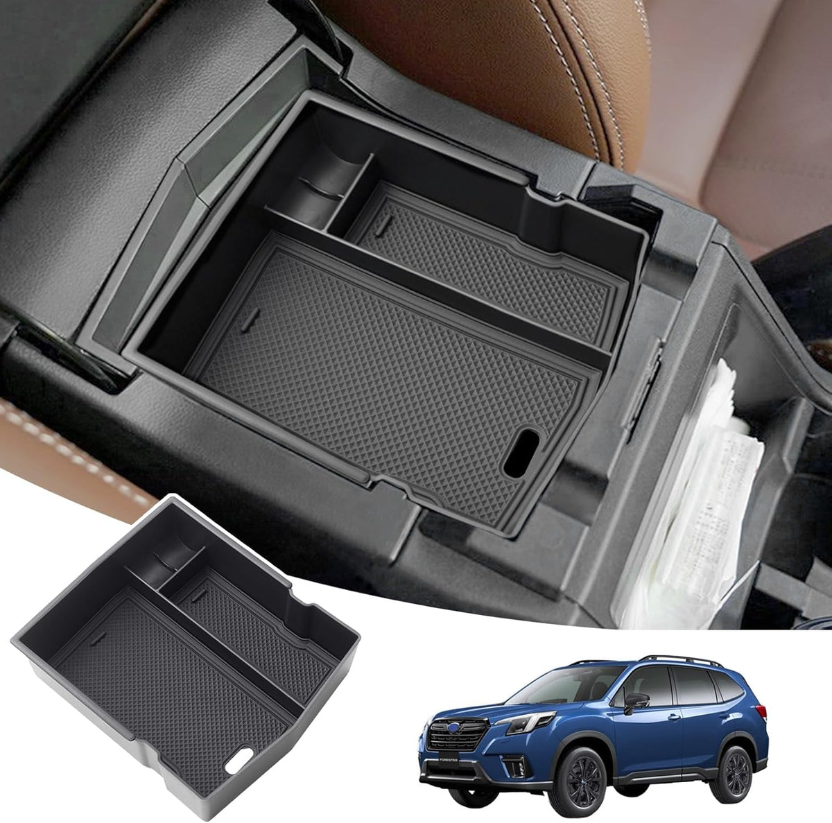 JKCOVER Center Console Organizer Tray For 2019-2024 Subaru Forester