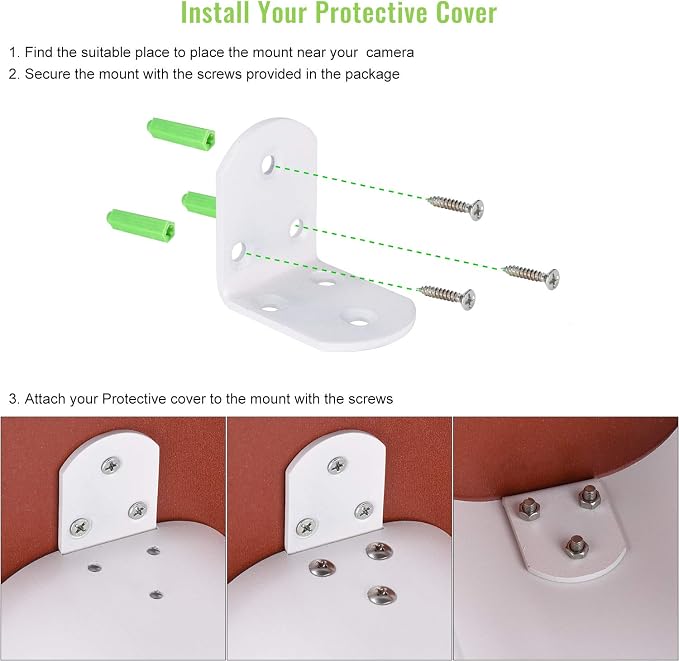 2 Pack Universal Sun Rain Shade Camera Cover Shield, Protective Roof