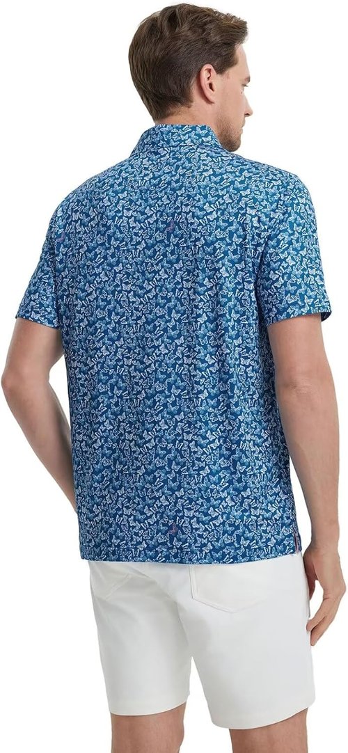 M MAELREG Men's Golf Shirt - Short Sleeve Dry Fit Polo with Moisture-Wicking Performance Patterns