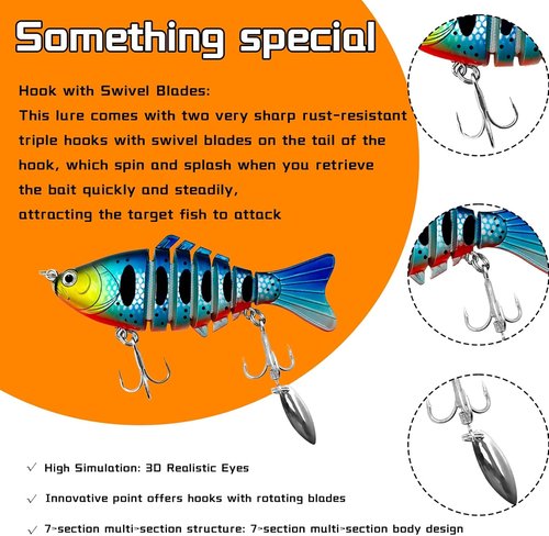 Bionic Fishing Lures - 5 PCS Jointed Swimbait for Lifelike Freshwater Bass & Trout Fishing