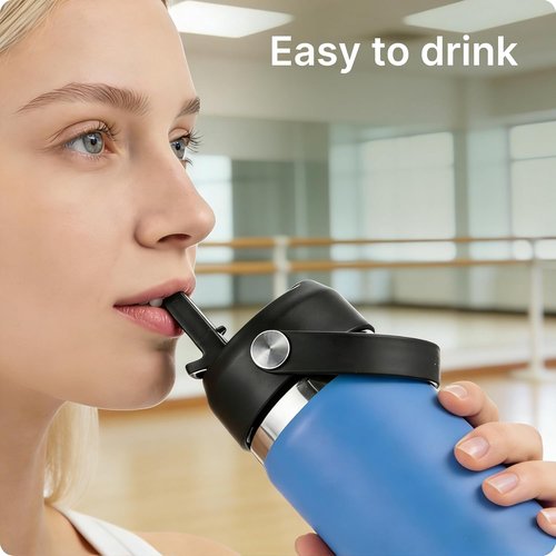 Hydro Flask Straw Lid - Replacement Wide Mouth Cap with Flex Straw for 12-64 oz Bottles