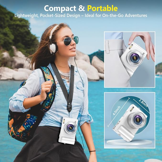 4K Digital Camera for Photography Autofocus, 64MP WiFi Vlogging Camera for