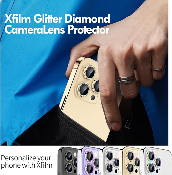 for iPhone 14 Pro/14 Pro Max Camera Lens Protector Bling, 9H Hardness