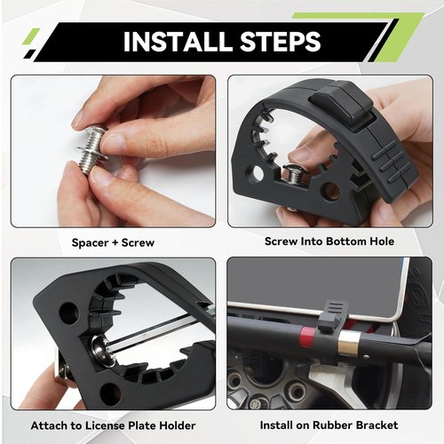 MusixiA Shovel Holder - Quick Release Rubber Clamp Grip Mount Kit for Roof Racks | Fits 1"-1.5" Diameter, Universal for Off-Road Vehicles, UTVs, ATVs, Vans, Trucks (2 Pcs)