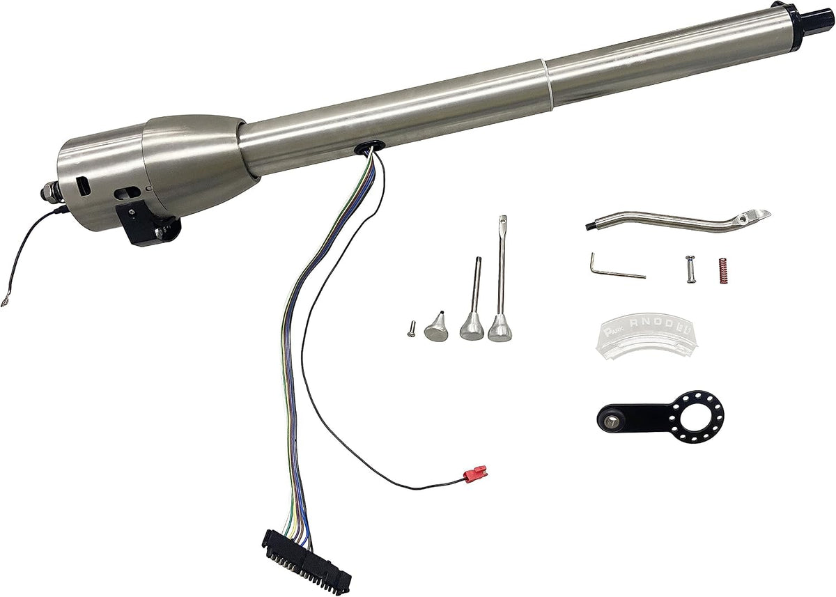 X-AVION GM Polished Stainless Steel 28'' Collapsible Tilt at Automatic Style 5 Position Steering Column, Universal for GM Cars