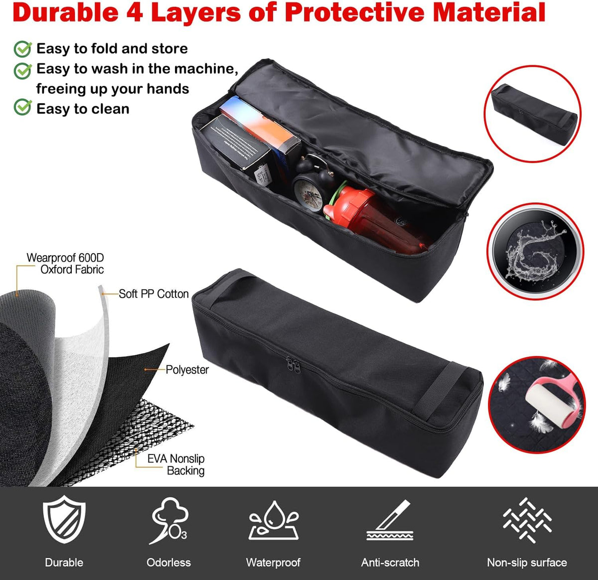 Under Seat Organizer for Hummer EV Accessories Backseat Rear Hidden Under Seat Storage Bags Portable Waterproof Foldable Storage Tool with Handle for Hummer EV SUV Pickup 2024 2025 2026